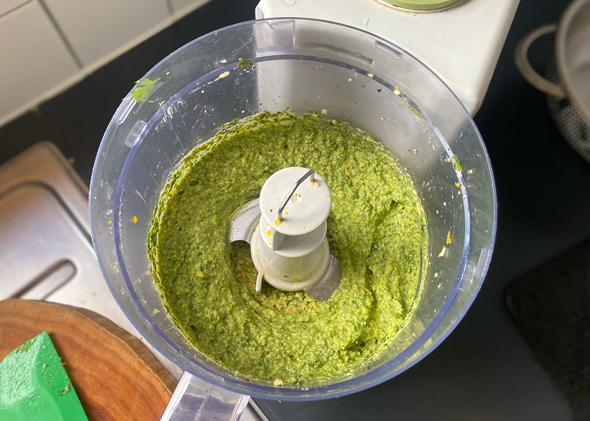 Carrot top pesto