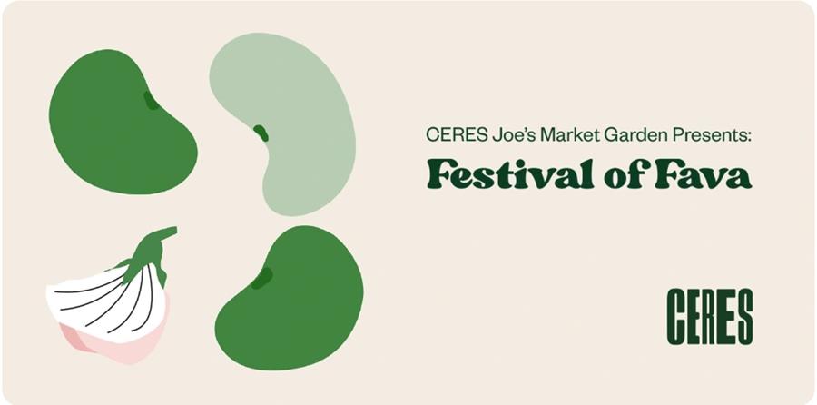 CERES Fava Fest banner, Joe's Market Garden, Coburg