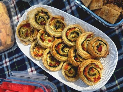 Pesto and cheese savoury scrolls