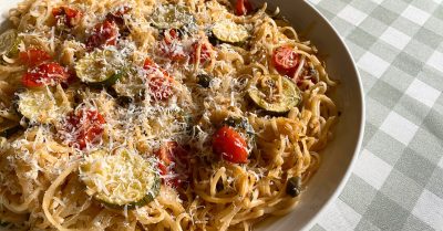 Zucchini and Tomato Pasta, CERES Fair Food